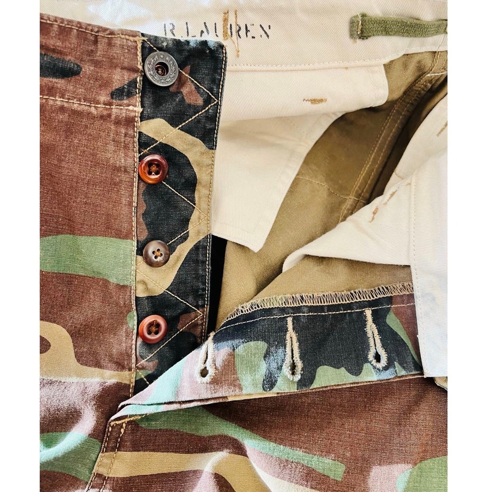 Polo Ralph Lauren Cotton Trouser Mountain Cargo Surplus Divsn Sz 32 Camouflage - Picture 13 of 13